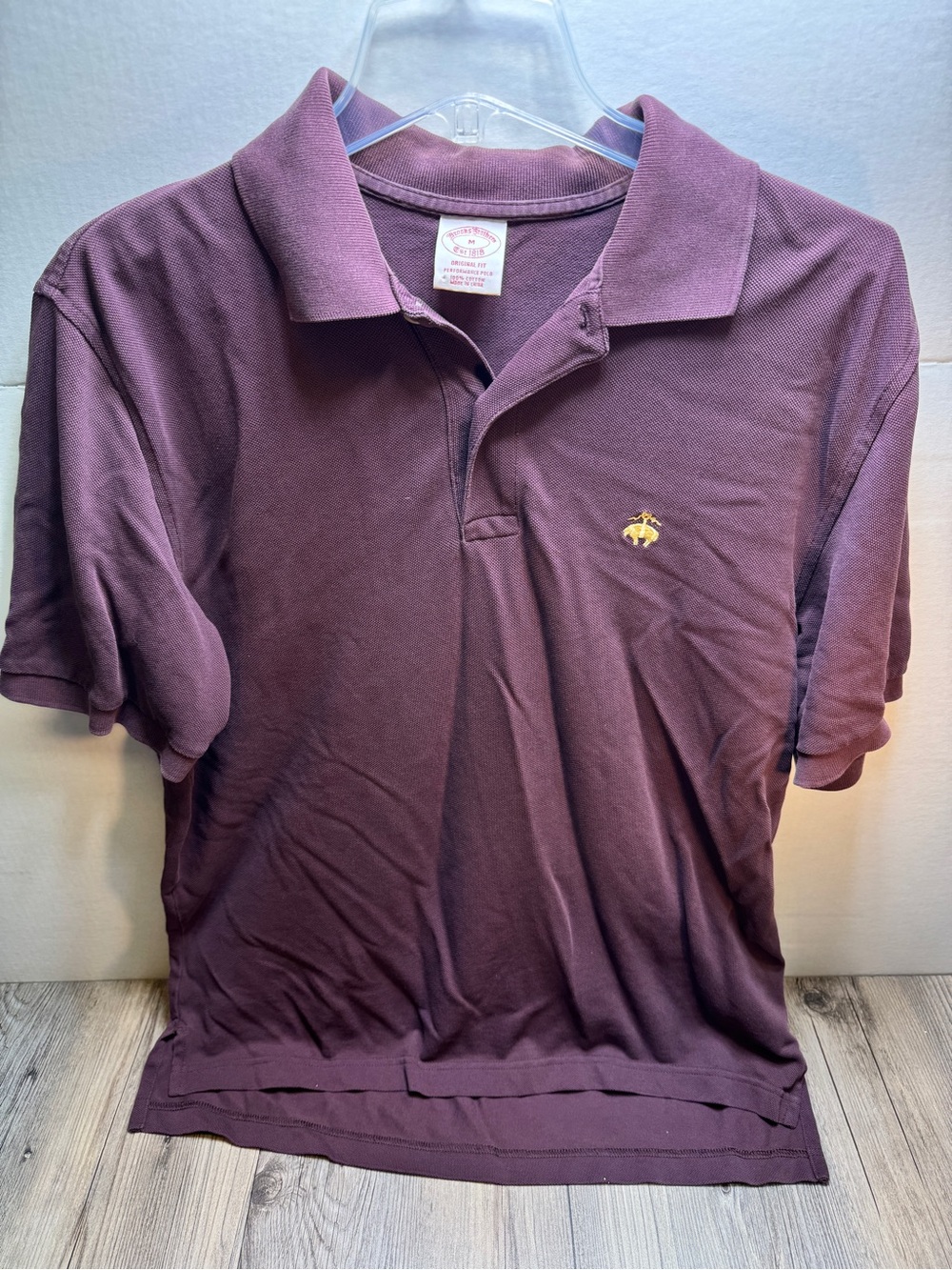 Brooks Brothers Maroon Polo Shirt Golden Fleece Logo Original Fit Size Medium